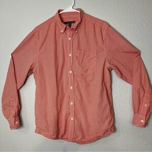 Old Navy Men's Orange/Red Gingham Button Down Shirt